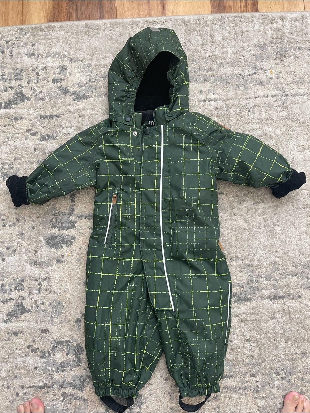 Toddler Reima Waterproof Forest Green Snowsuit with Hood size 80